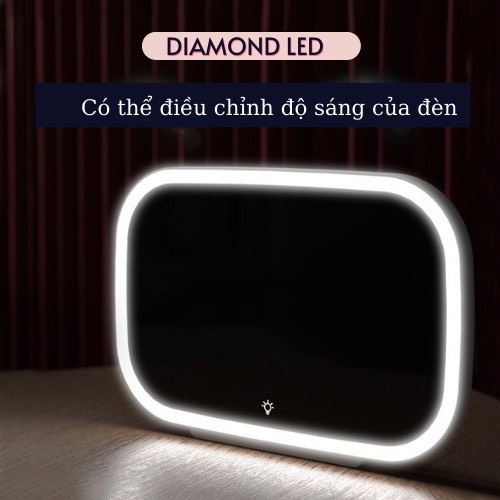 Gương Trang Điểm Trên Ô Tô Với Đèn LED 3 Chế Độ Ánh Sáng Gắn Chắn Nắng Xe Hơi {đa năng cao cấp}