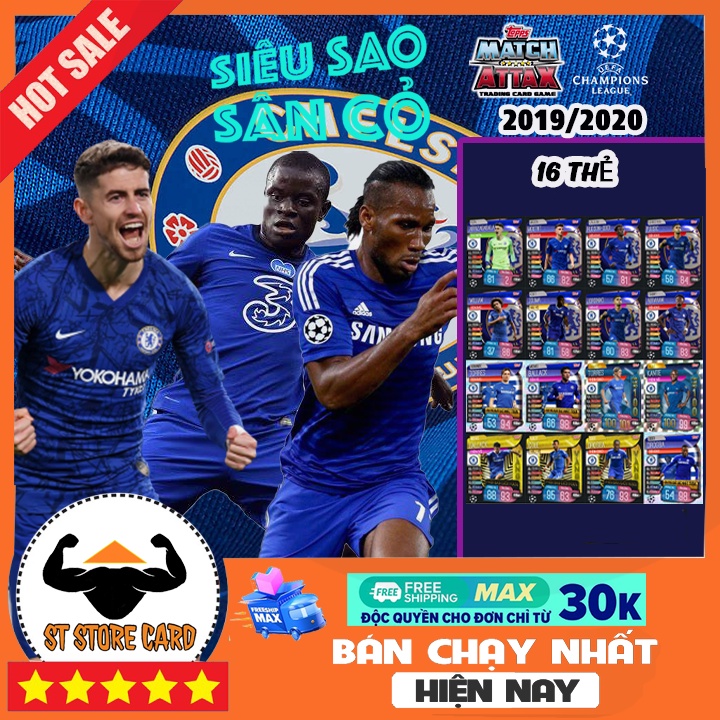 Thẻ cầu thủ bóng đá Chelsea  size POCA MATCH ATTAX việt nam 2019/20 thẻ in custom ST STORE CARD