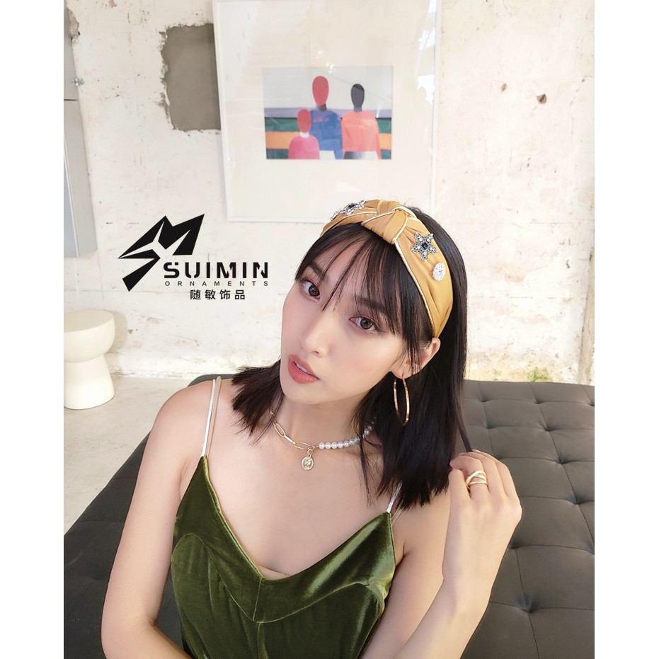 Băng đô cài tóc Hàn Quốc hàng siêu VIP đính đá cực sang chảnh C73363