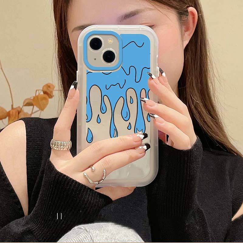 Ốp điện thoại họa tiết graffiti xanh dương thích hợp cho iphone14/13pro  11 12promax Iphone 7 Plus XR xs xsmax