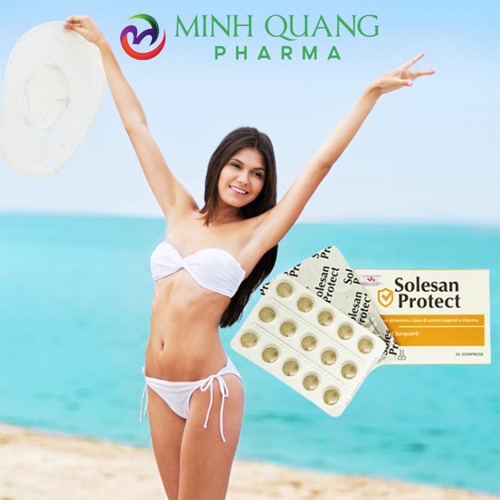 Viên uống chống nắng SOLESAN PROTEC giảm tác hại của ánh nắng lên da, chống lão hóa da