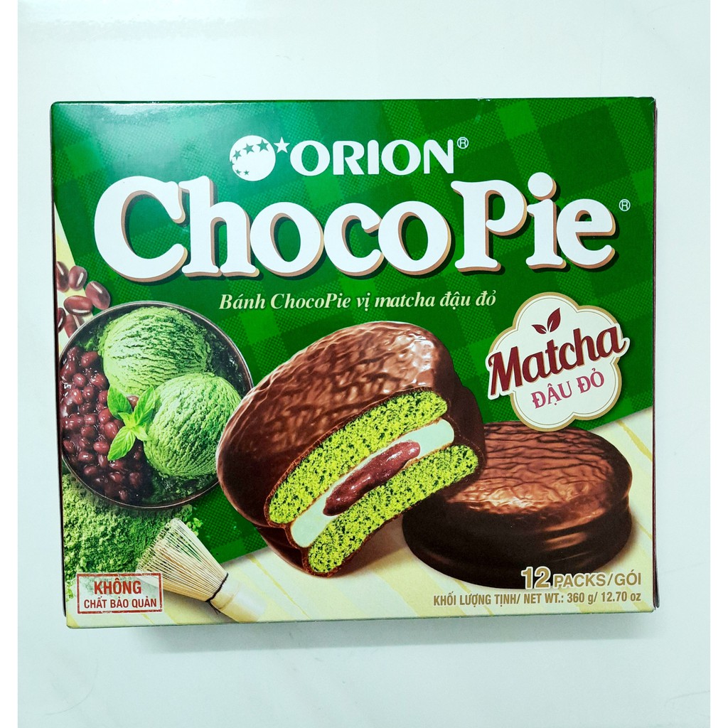 BÁNH CHOCOPIE TRÀ XANH NHÂN ĐẬU ĐỎ