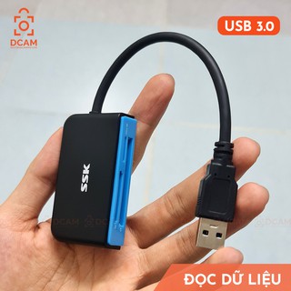Đầu đọc thẻ nhớ tốc độ cao SSK USB 3.1 - Đọc thẻ SD, CF, micro SD