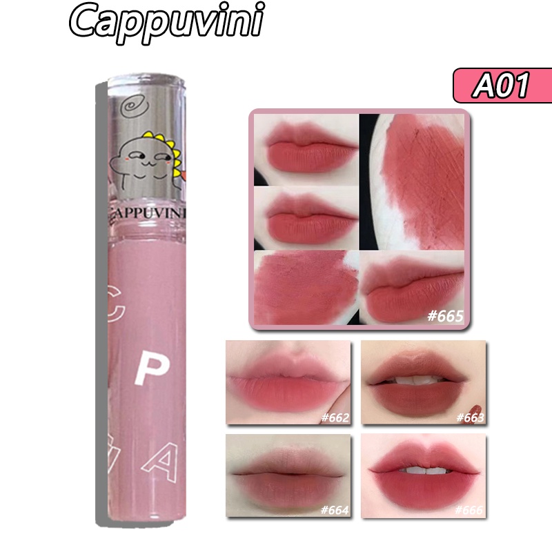 Son môi CAPPUVINI 4g dạng lỏng mềm mại nhẹ nhàng chống thấm nước lâu trôi