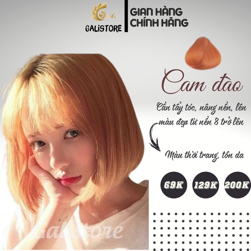 Thuốc nhuộm tóc Cam Đào/ Cam Cháy/ Cam san hô kèm oxy trợ nhuộm - Galistore