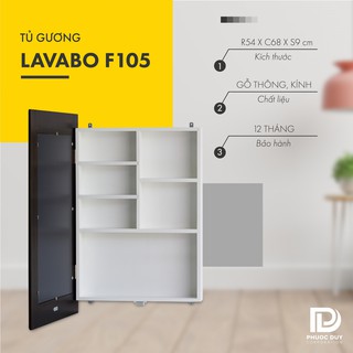 Tủ gương treo tường nhà tắm, Tủ Lavabo F105, Kệ mỹ phẩm đa năng thông minh chống ẩm, decor phòng tắm - Nhiều kích thước
