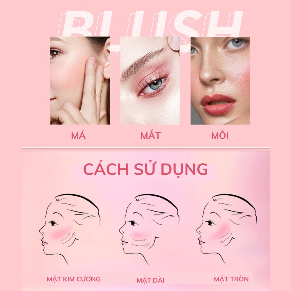 Kem Má Dạng Thỏi HANDAIYAN Pen Bush Strip Cream Blush Stick Rouge Dưỡng Ẩm Bền Màu Lâu Trôi C6