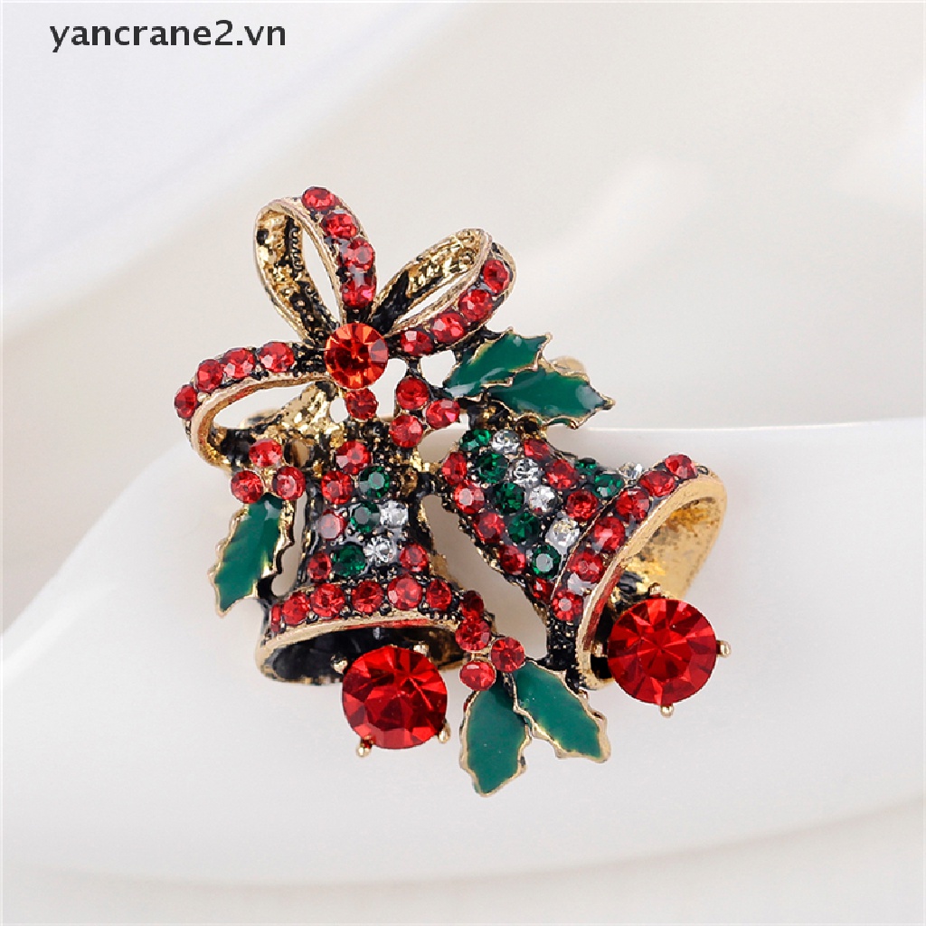 1 Huy Hiệu Cài Áo Hình Chuông Giáng Sinh Đính Đá Dễ Thương Thời Trang {yancrane2.vn}