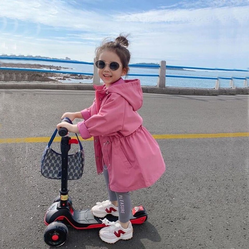 Áo khoác IQ ANGEL dáng lửng chống gió phong cách Hàn Quốc thời trang xuân thu cho bé gái