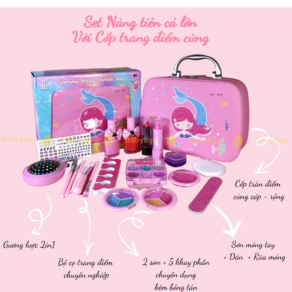 Bộ trang điểm cho bé gái an toàn làm nail make up sơn móng tay son môi để bàn trang điểm cho bé gái 3 4 5 6 7 8 9 tuổi