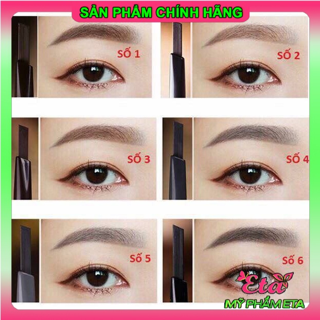 Chì kẻ mày TFS Designing Eyebrow Pencil The Face Shop 2 đầu 01-06 siêu dễ kẻ
