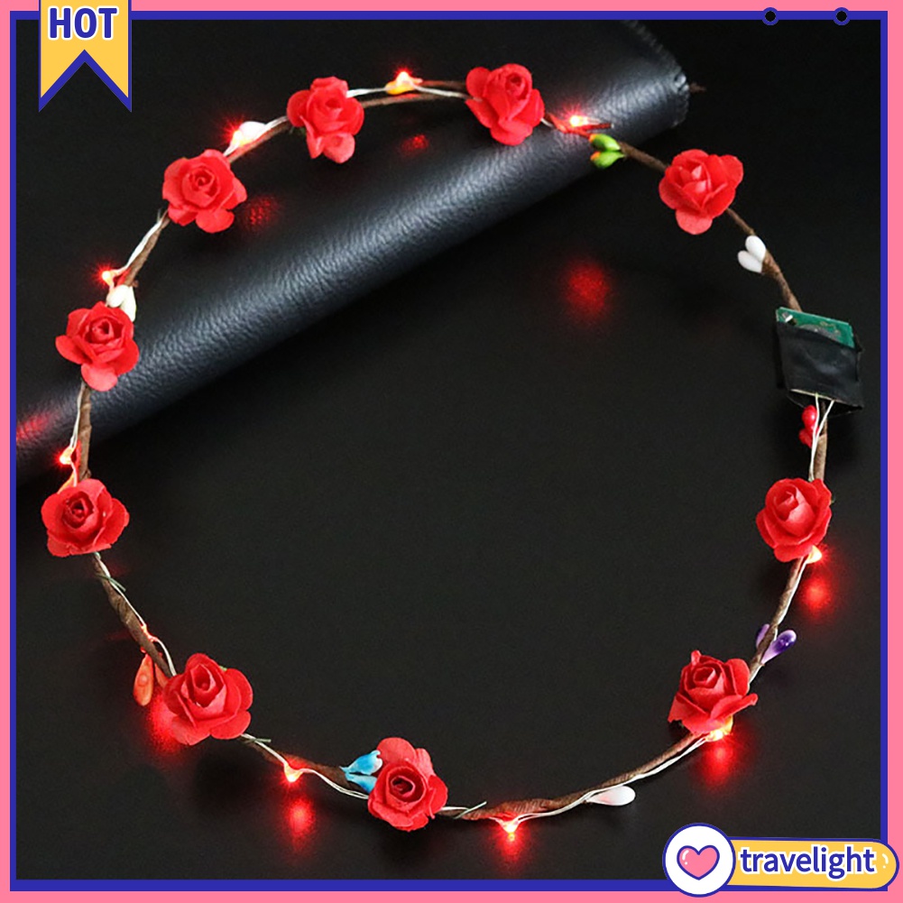 Vòng hoa đội đầu có đèn LED cho nữ