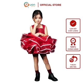 Đầm công chúa bé gái 11-25kg vải lưới lót phi mờ cao cấp Hồng Linh - GUON