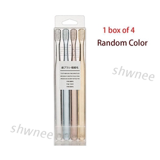 Set 4 Bàn Chải Đánh Răng Lông Mềm Cán Nhựa Trong Suốt