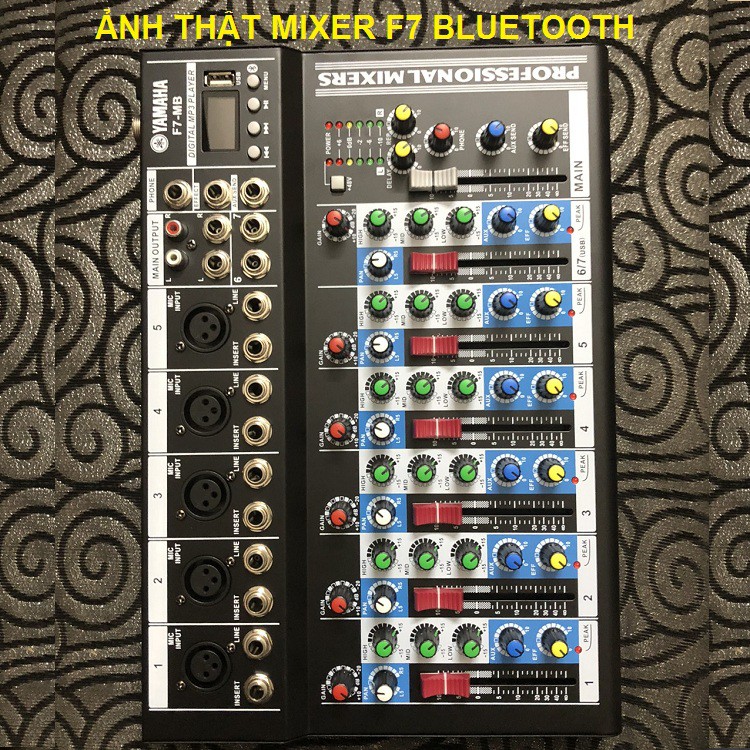 Mixer Yamaha F7-MB, Livestream Karaoke Có Bluetooth Và Mixer F4 USB Bluetooth - Tặng Giắc 6,5