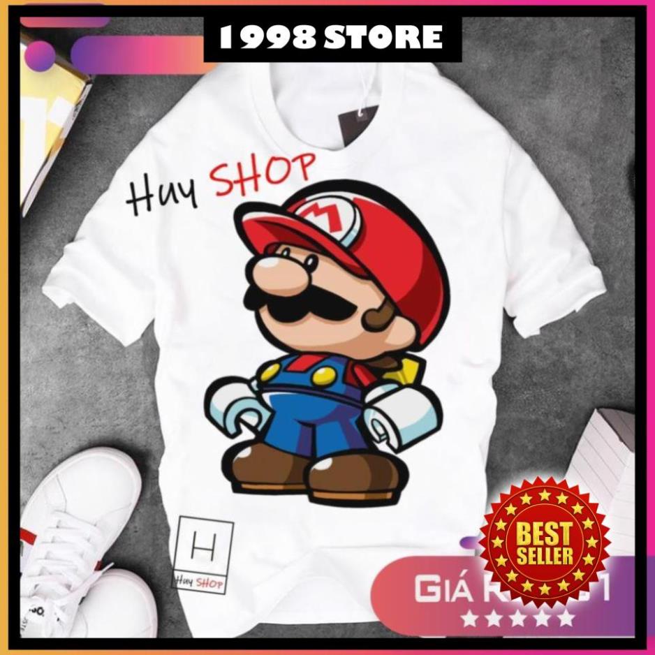 Áo thun Mario Cute dễ thương - Áo thun Hàn Quốc Unisex - Áo thun tay lỡ - Áo thun cặp đôi - Áo thun Hàn Quốc 676