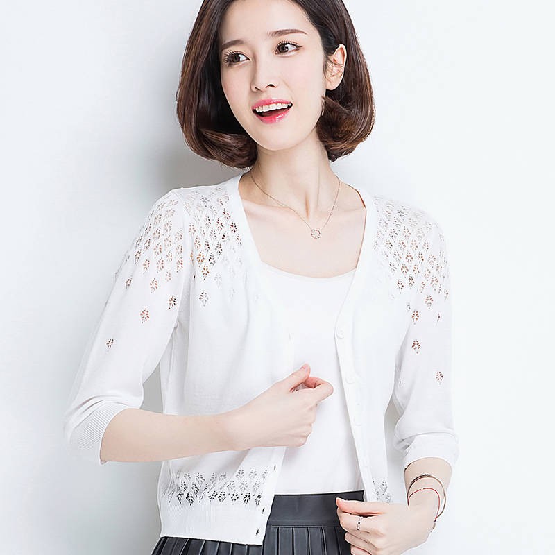 Áo khoác Cardigan dệt kim dáng ngắn thiết kế xinh xắn cho nữ | BigBuy360 - bigbuy360.vn