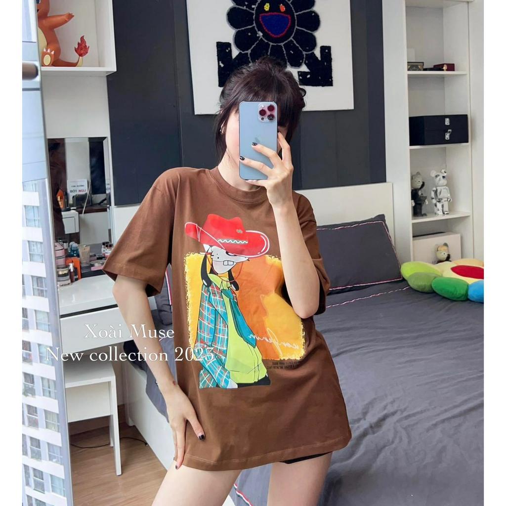 Áo Phông Mũ Ngắn Tay Cổ Tròn Áo Thun Nữ Freesize