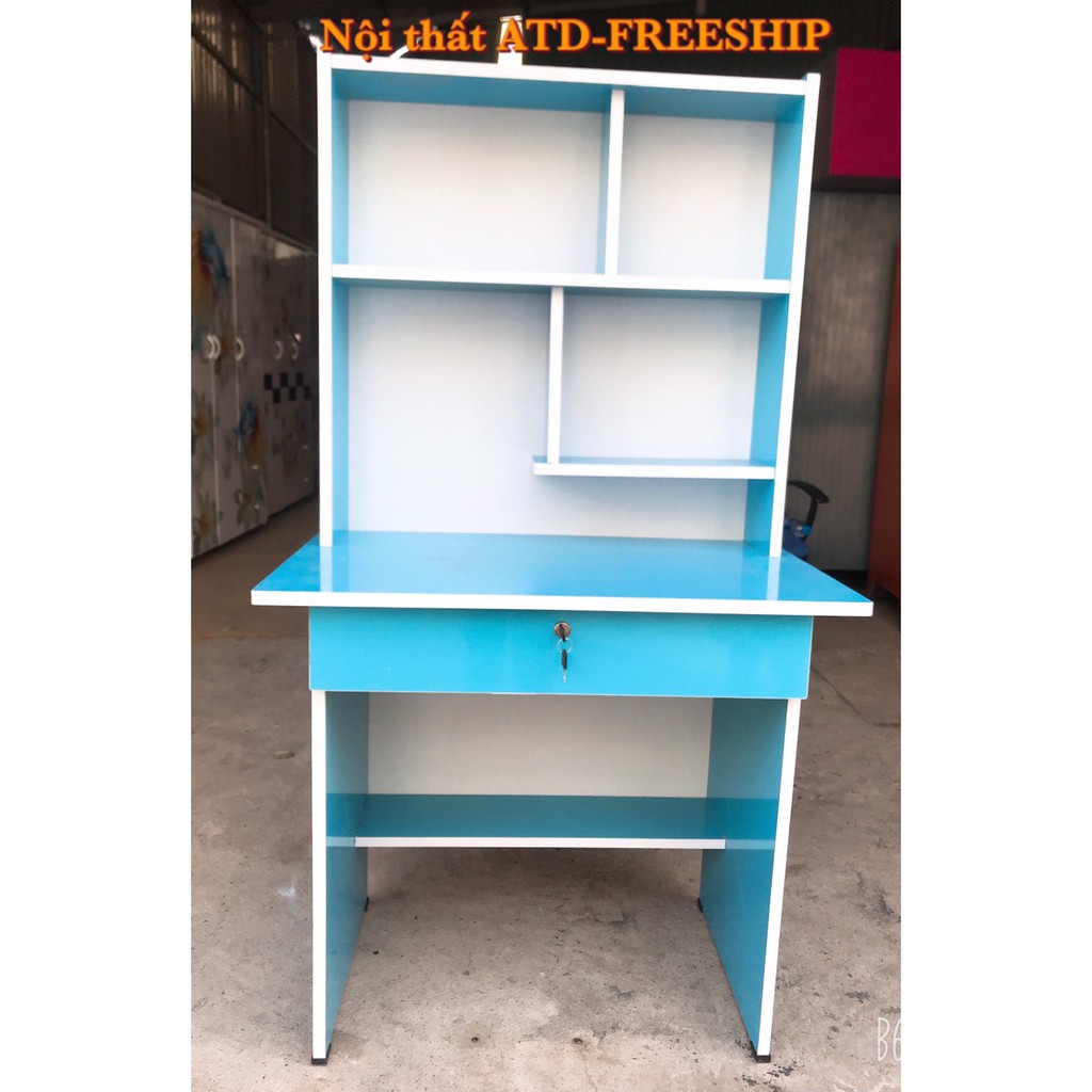 bàn học sinh ván ép cho bé, có hộc và kệ tiện lợi màu xanh lá. xanh dương. màu hồng. màu kem | BigBuy360 - bigbuy360.vn