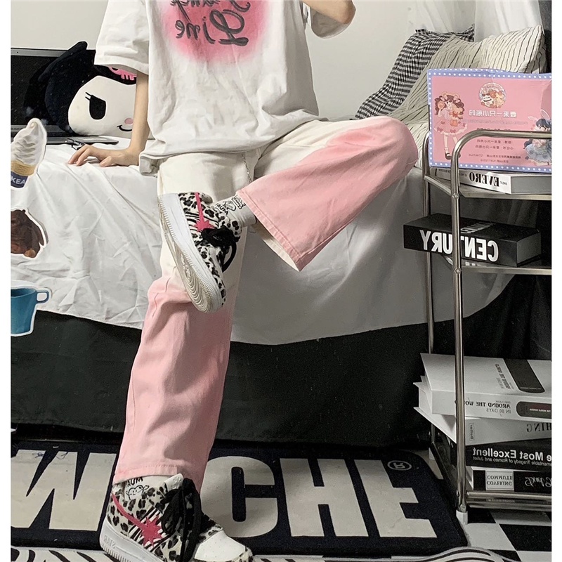 Quần jeans Nữ Dài Lưng Cao Dáng Rộng Thời Trang Phong Cách