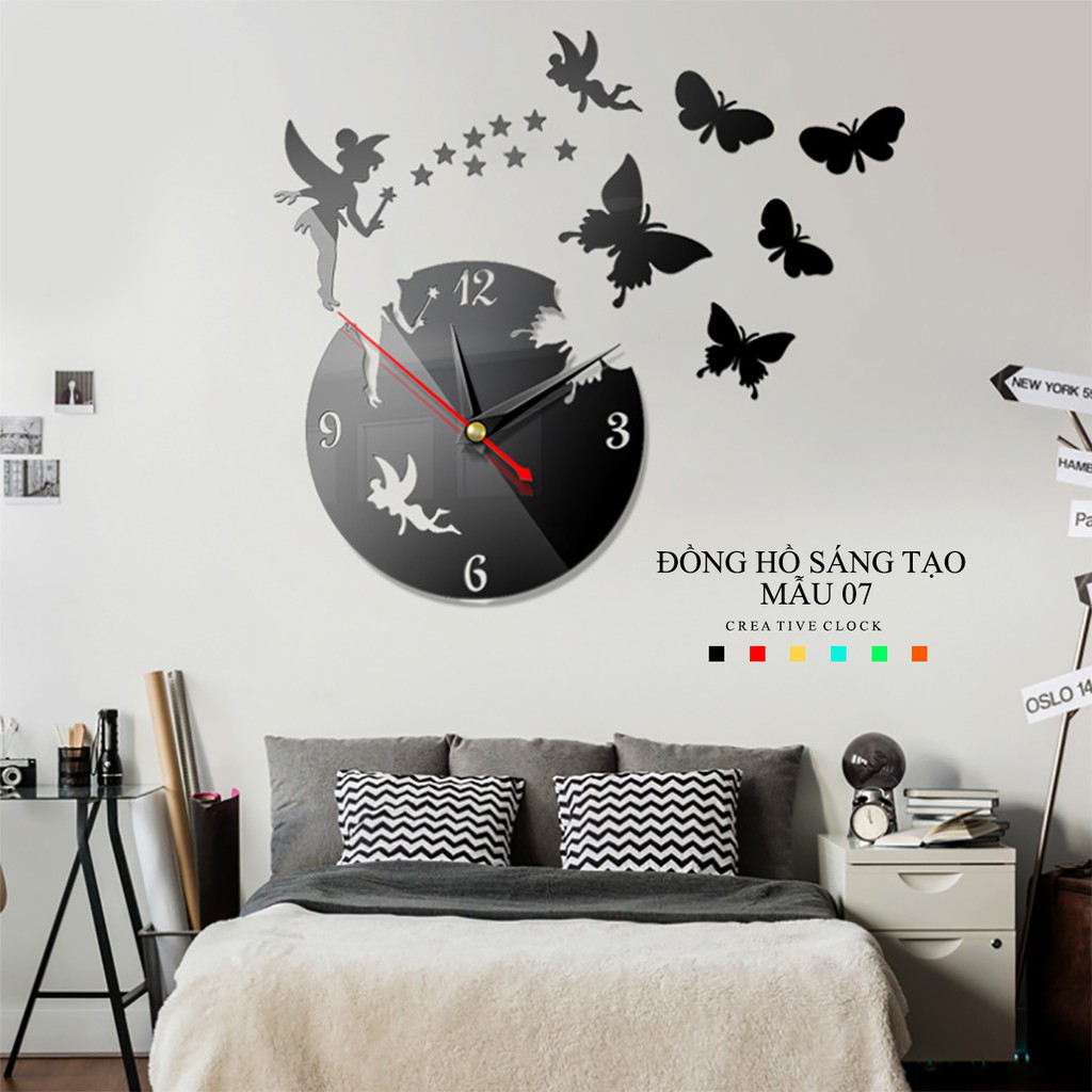 [Mẫu 03 trái tim] Đồng hồ dán tường mica cao cấp, đồng hồ trang trí decor nhà cửa, quán cà phê, trà đá hình trái tim