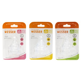 (MẪU MỚI) Núm vú cổ rộng Wesser siêu mềm đủ size