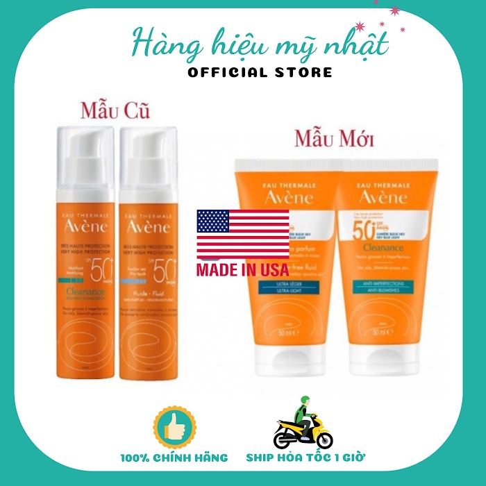 Kem chống nắng Avene Mattifying Cleanance, Avene Dry Toucher Fluide SPF50+ 50ml Cho Da Dầu, Da Khô, Da Nhạy Cảm