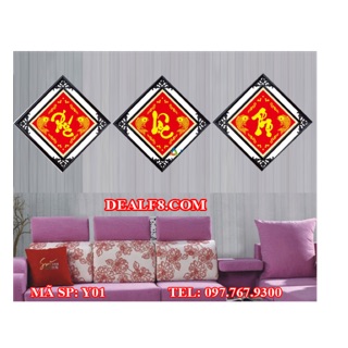 Combo tranh đá phuc lộc thọ va câu đối đỏ