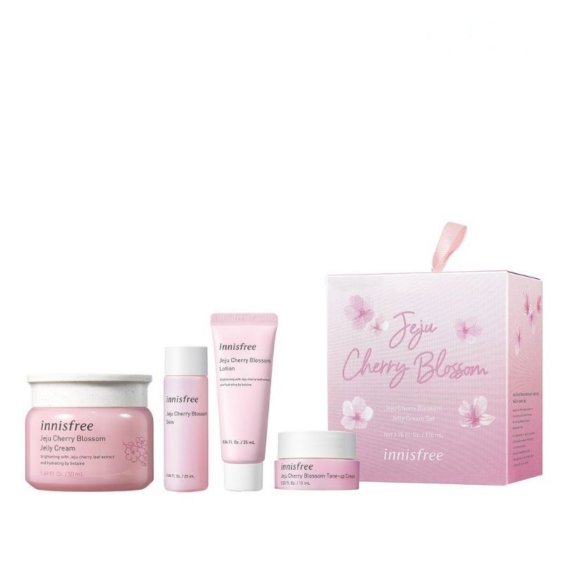 Bộ sản phẩm dưỡng sáng và dưỡng ẩm da Jeju Cherry Blossom Jelly Cream Set