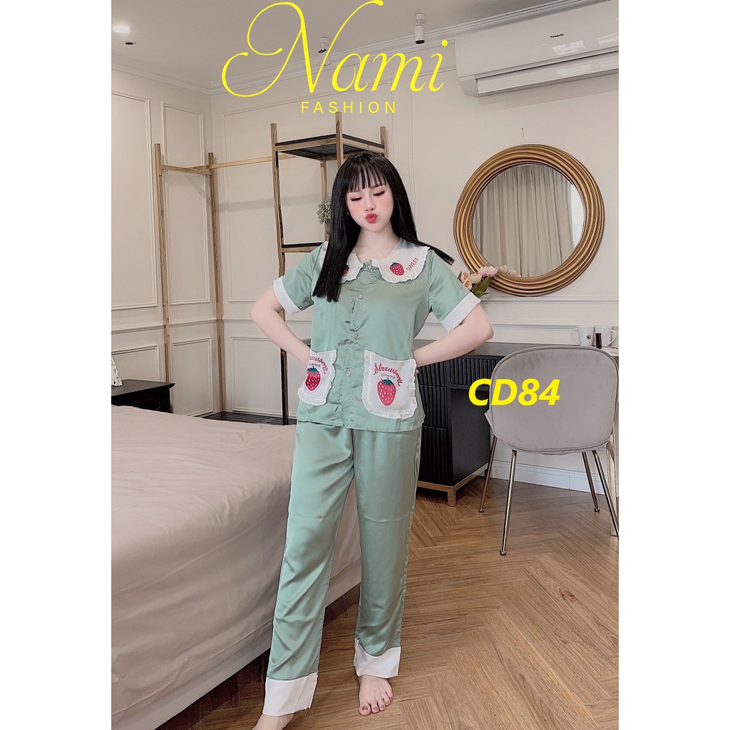 Bộ ngủ satin Nami, chất lụa satin siêu đẹp, mềm mịn, thoáng mát freesize 40-60kg