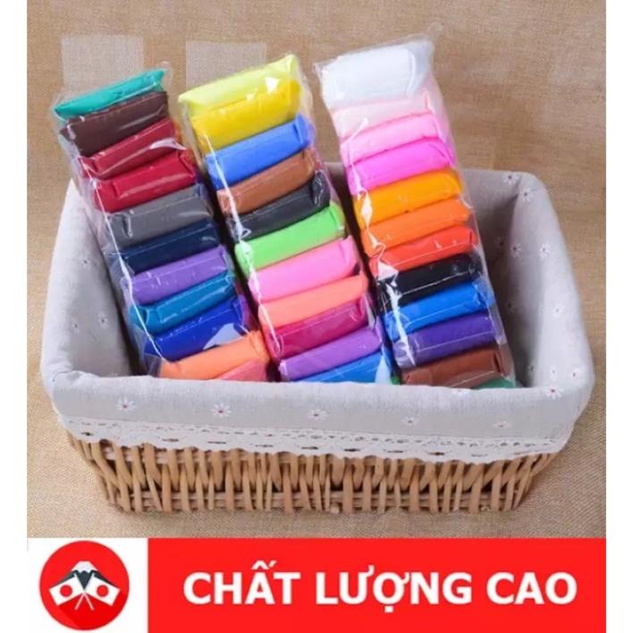 Đất sét tự khô 12 màu (set nào cũng có màu trắng)+kèm dụng cụ tạo hình