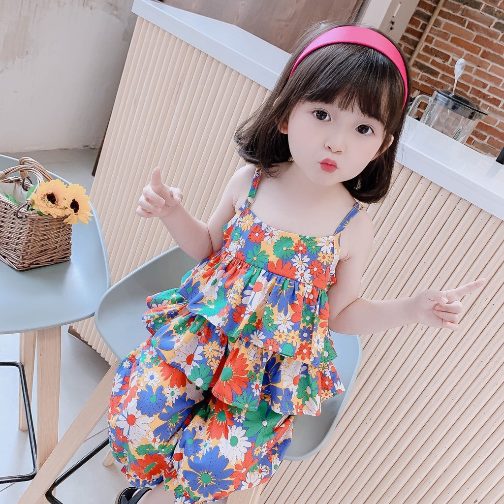 Set áo 2 dây quần dài cực xinh cho bé gái