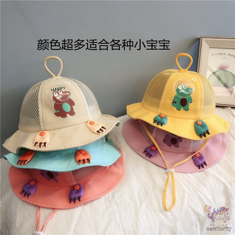 Mũ Lưỡi Trai Phối Lưới Thoáng Khí Họa Tiết Hoạt Hình Phong Cách Hàn Quốc