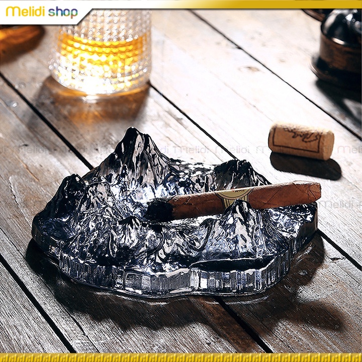 COHI AW - Gạt Tàn Cigar Núi Tuyết Phú Sĩ, Chất Liệu Pha Lê Thủy Tinh, Sang Trọng, Tinh Tế Ashtray
