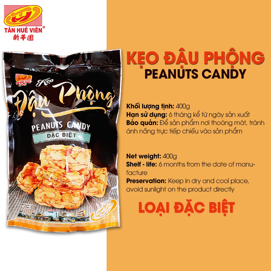 Kẹo Đậu phộng đặc biệt Tân Huê Viên (400gr)