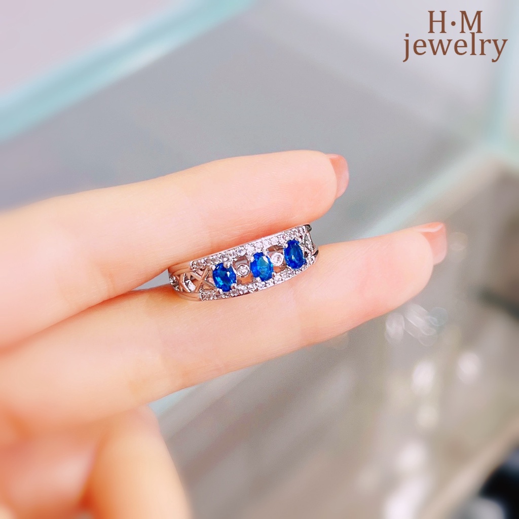 Nhẫn Bạc S925 Đính Đá Sapphire Mới