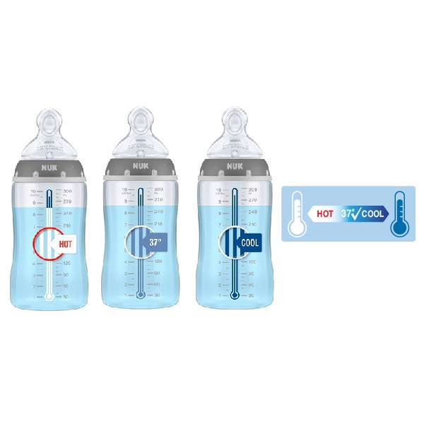 Bình Sữa Cảm Biến Nhiệt NUK PPSU 150ml 300ml Núm Ti Silicone chống vẩu cho bé S1 - M, S2-M NUK04 Homedy Kids