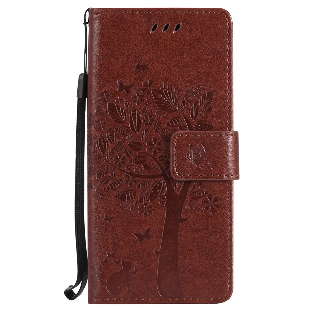 Bao da điện thoại nắp lật họa tiết cây/mèo dập nổi có ngăn đựng thẻ cho Samsung S8/ S8 Plus | BigBuy360 - bigbuy360.vn