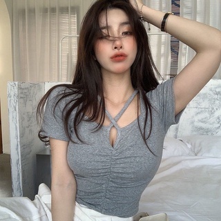 Áo croptop nữ dây đan chéo ngực