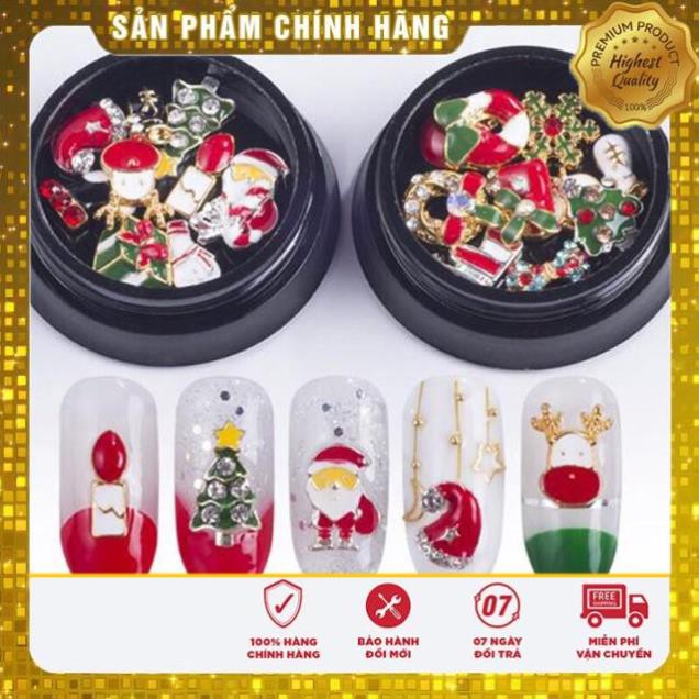 Hũ mix các hình Noel đính móng tay chân làm nail