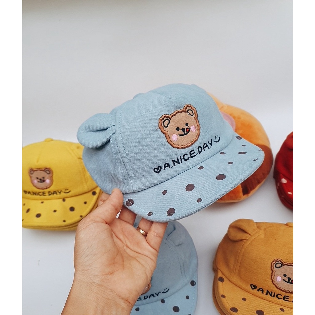MŨ LƯỠI TRAI GẤU BEAR CHO BÉ 8-24 THÁNG CHẤT NHUNG