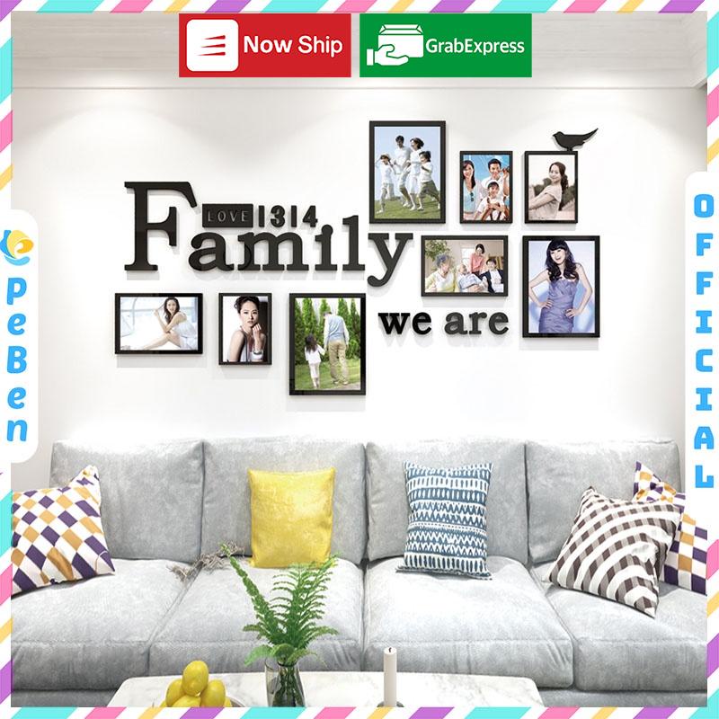Tranh dán tường mica 3d decor khổ lớn khung ảnh chủ đề gia đình trang trí phòng khách, phòng họp Nhiều Size - EPeBen