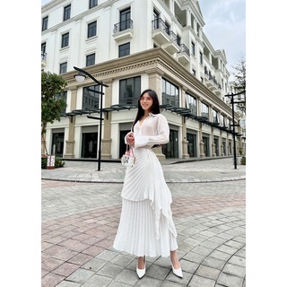 Set Ruby Sơmi chân váy dập ly