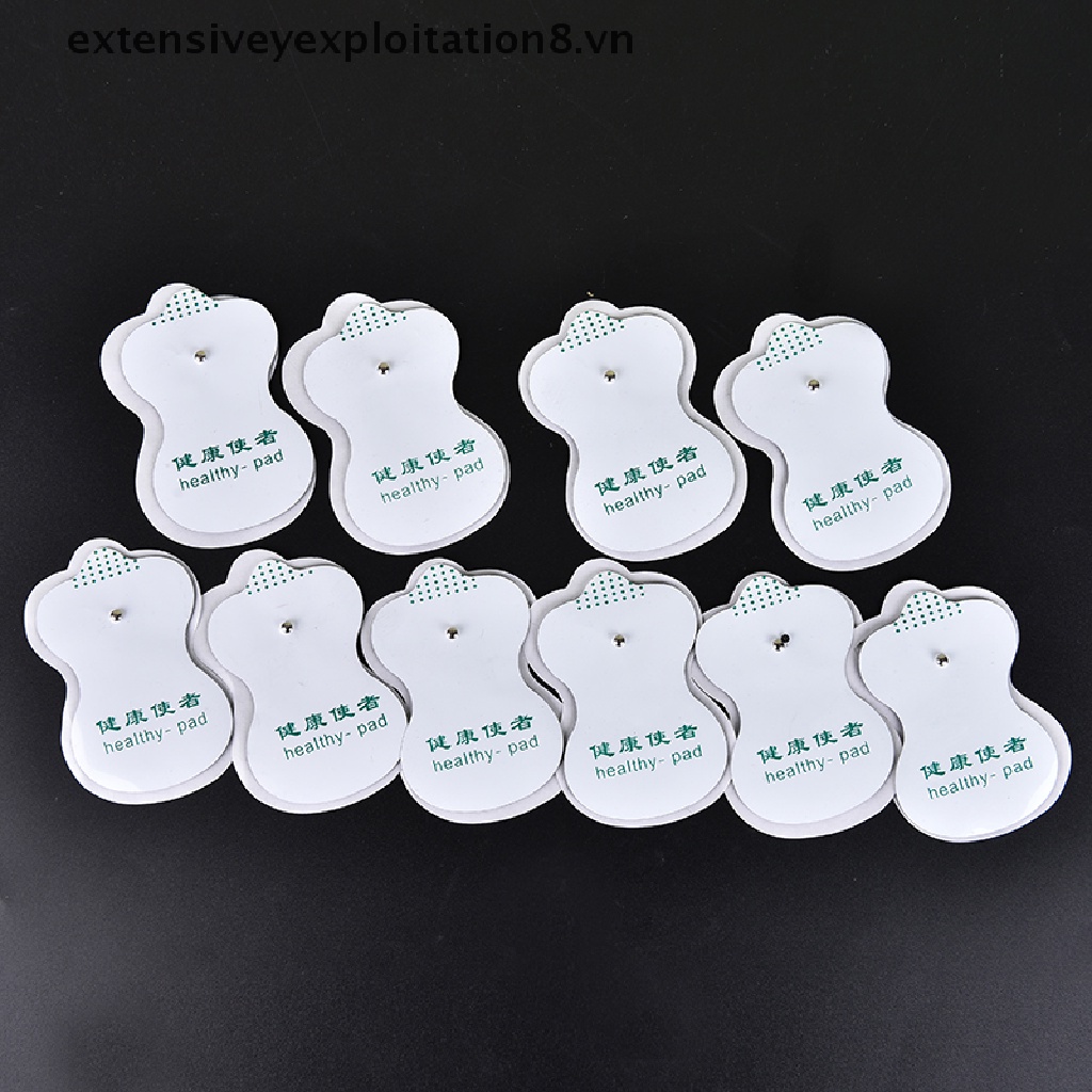 [Hàng mới về] Set 10 miếng đệm điện cực màu trắng dành cho máy mát xa kỹ thuật số