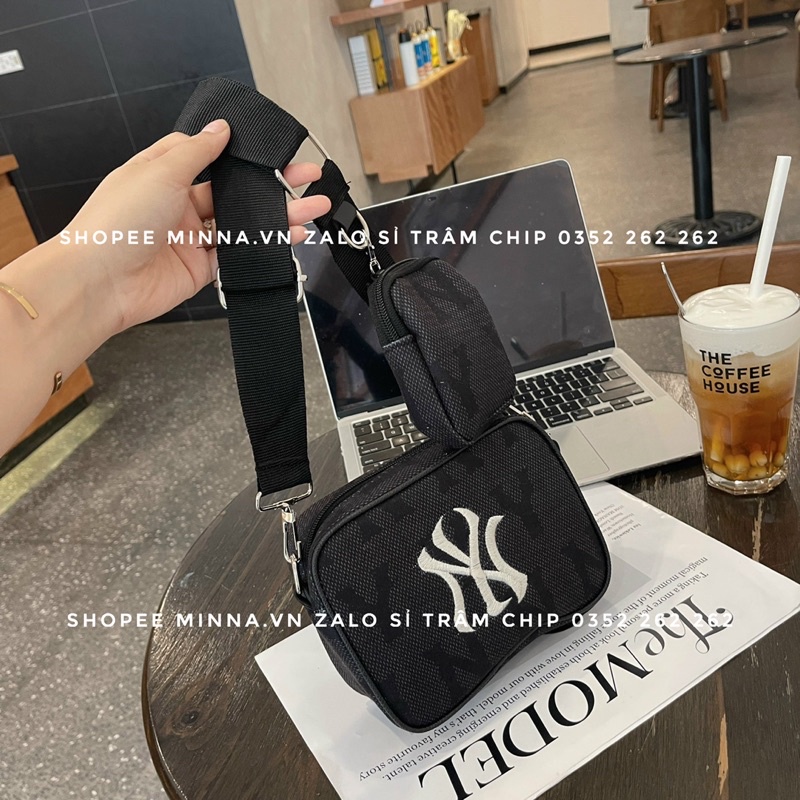 Sét túi đeo chéo phong cách thể thao logo thêu bản màu cam mẫu mới