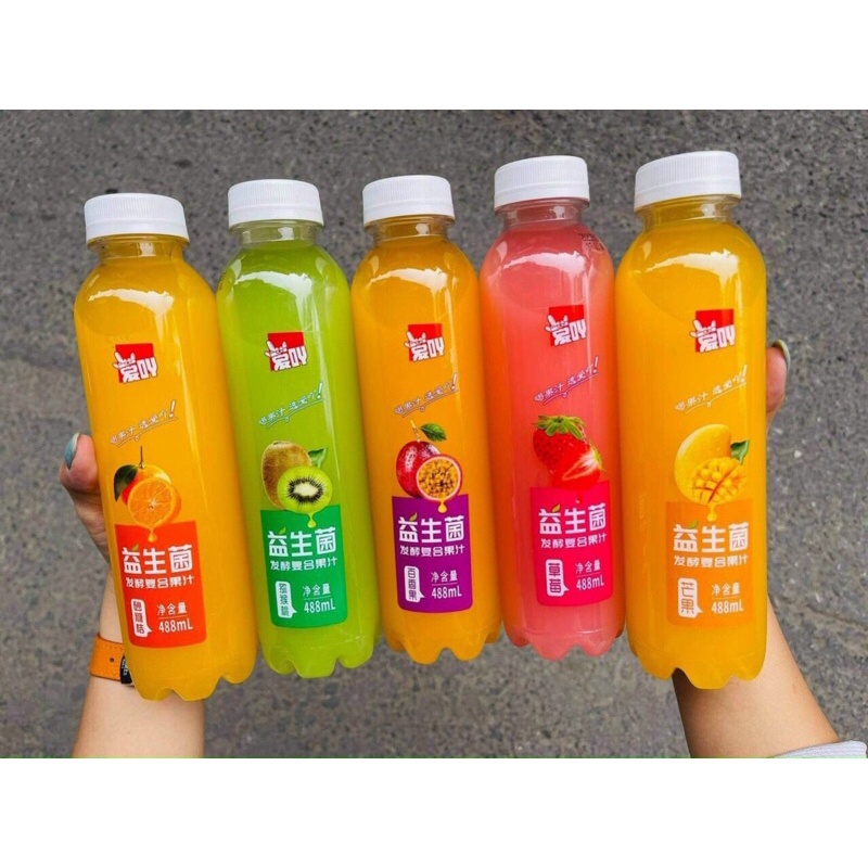 Nước hoa quả, nước ép trái cây vị măng cụt, chanh leo, kiwi thơm ngon chai 488ml