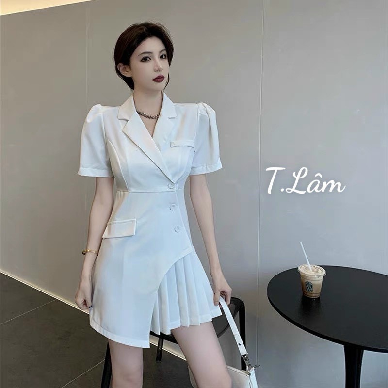 ⚡️Váy cổ vest hot hit.Chất tuyết mưa cao cấp cực dầy dặn đẹp Váy thiết kế tỉ mỉ chuẩn mẫu⚡️(kèm ảnh và video thật)