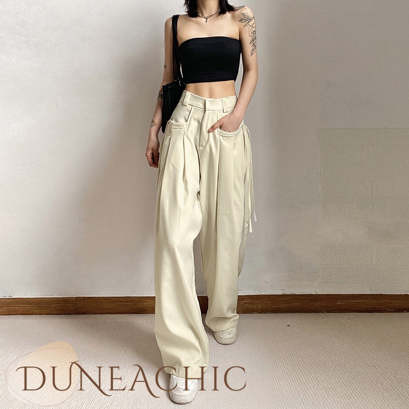 Quần ống rộng DUNEA lưng cao thời trang cá tính cho nữ