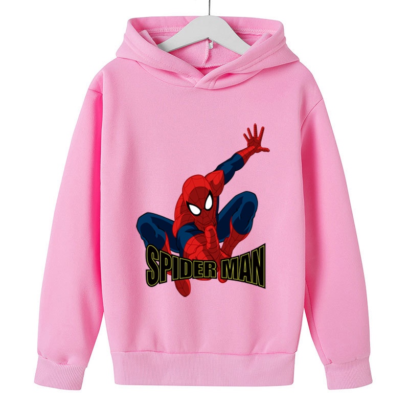 Mới Áo Hoodie Dài Tay In Hình Người Nhện Marvel Dành Cho Trẻ