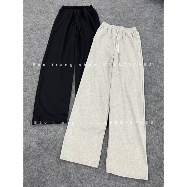Quần Ống Rộng Nỉ Trơn Form Rộng Unisex Nam Nữ - Quần Culot Unisex Hottrend